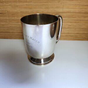 Beer Stein Vintage Pint Silver Plate Antique Elkington Plate Cricket 1915